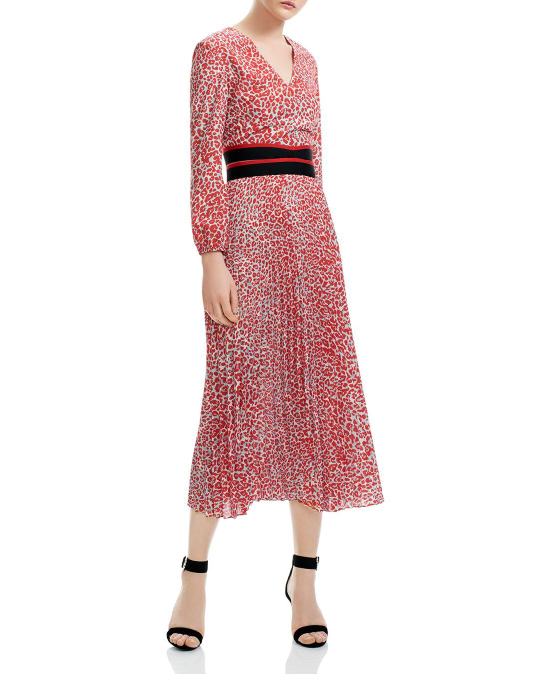 leopard print pleated dress