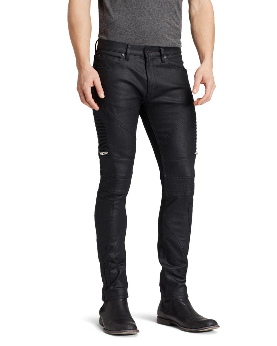 HUGO Denim Jeans - 45 Moto Slim Fit In Black for Men - Lyst