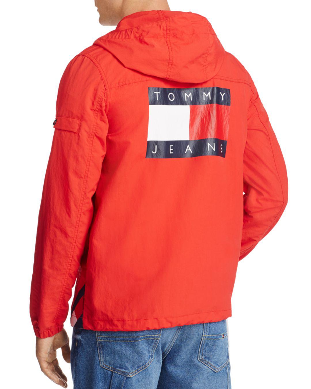 tommy jeans packable popover jacket