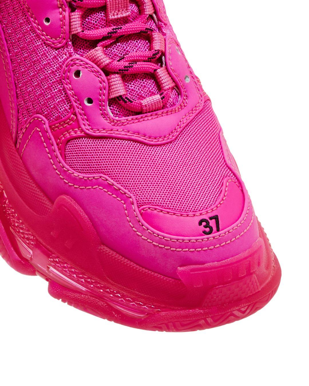 balenciaga triple s pink and black