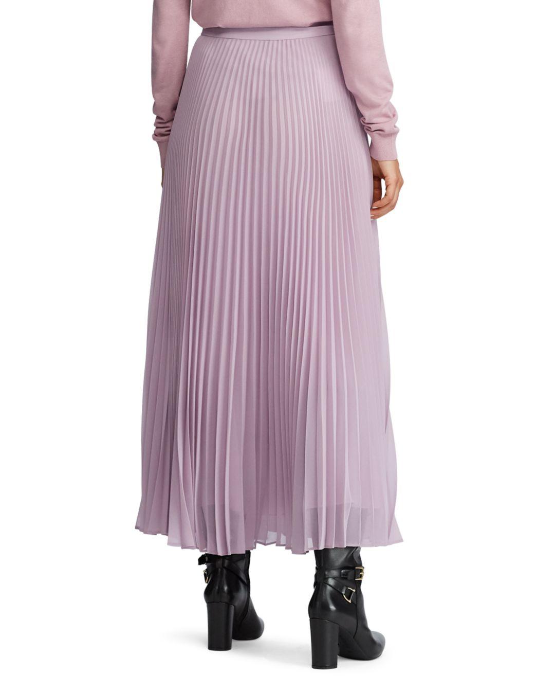 Synthetic Lauren Pleated Maxi Skirt 