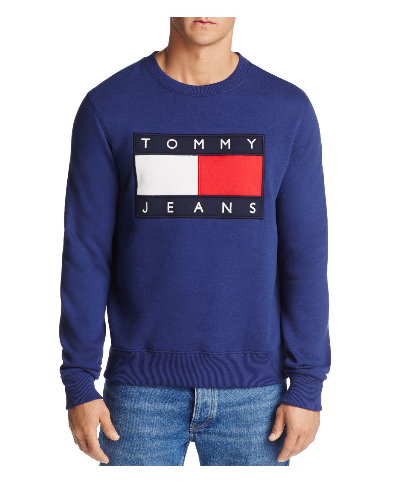 Tommy Hilfiger Graphic Logo Sweatshirt in Blue for Men - Lyst