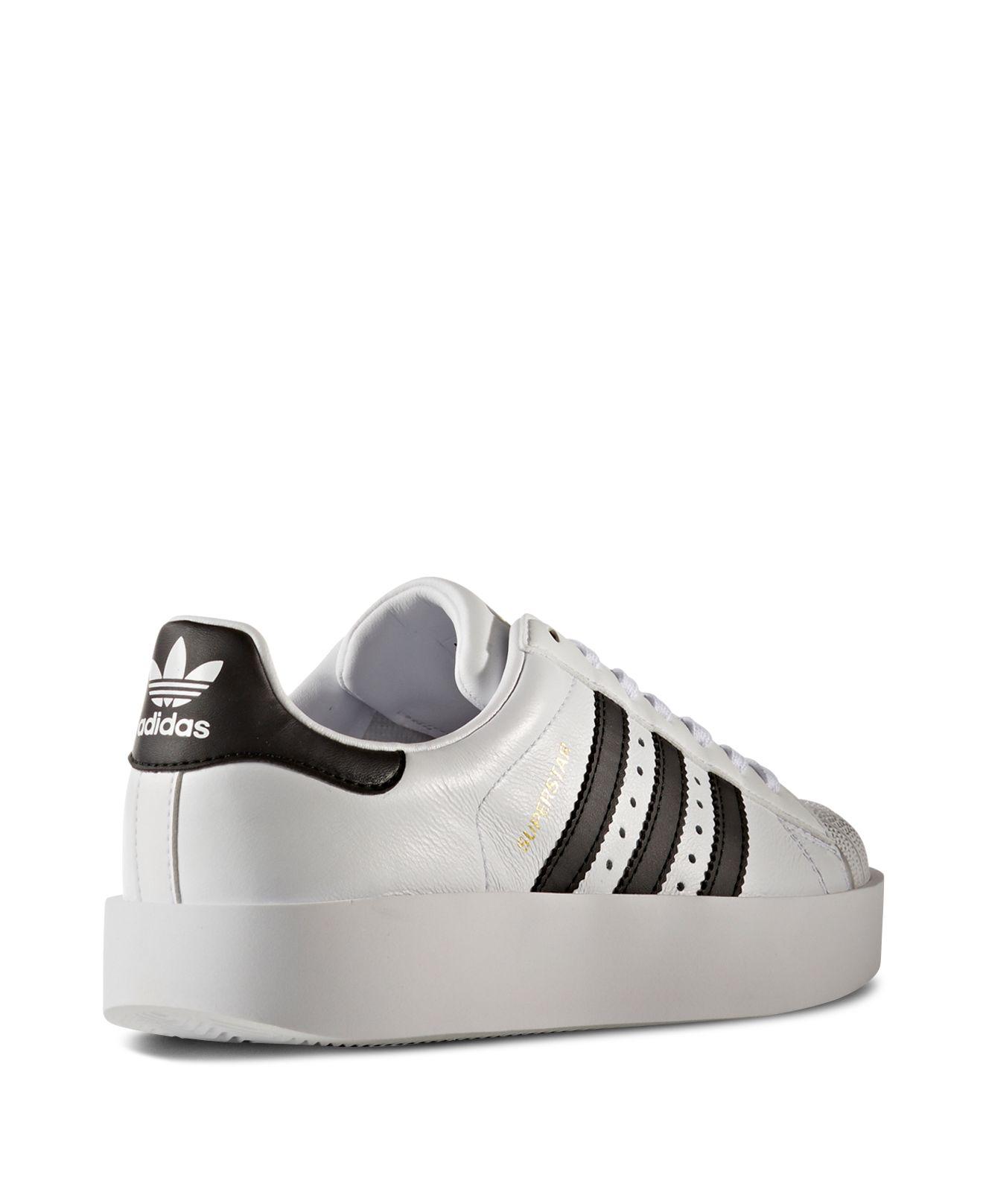 adidas Women's Superstar Bold Platform Lace Up Sneakers in White/Black  (White) - Lyst