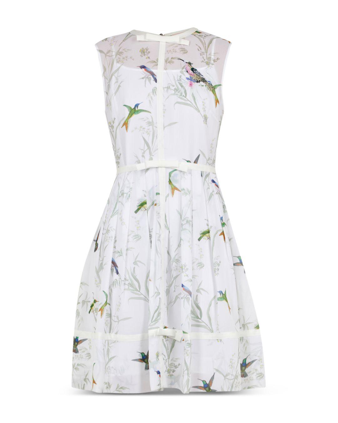Ted Baker Synthetic Fortune Embroidered Bow Dress in White - Lyst