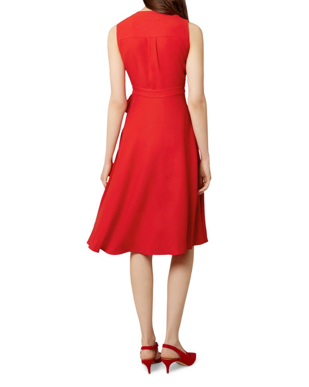 Hobbs 'andie' Knee Length Wrap Dress in Red | Lyst