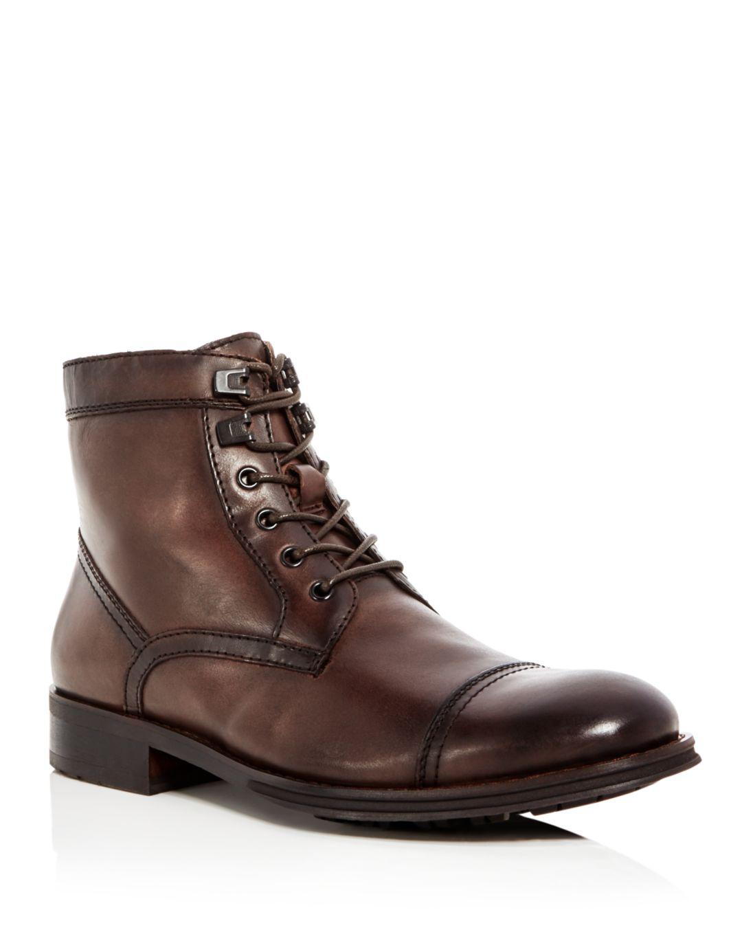 leather cap toe boots