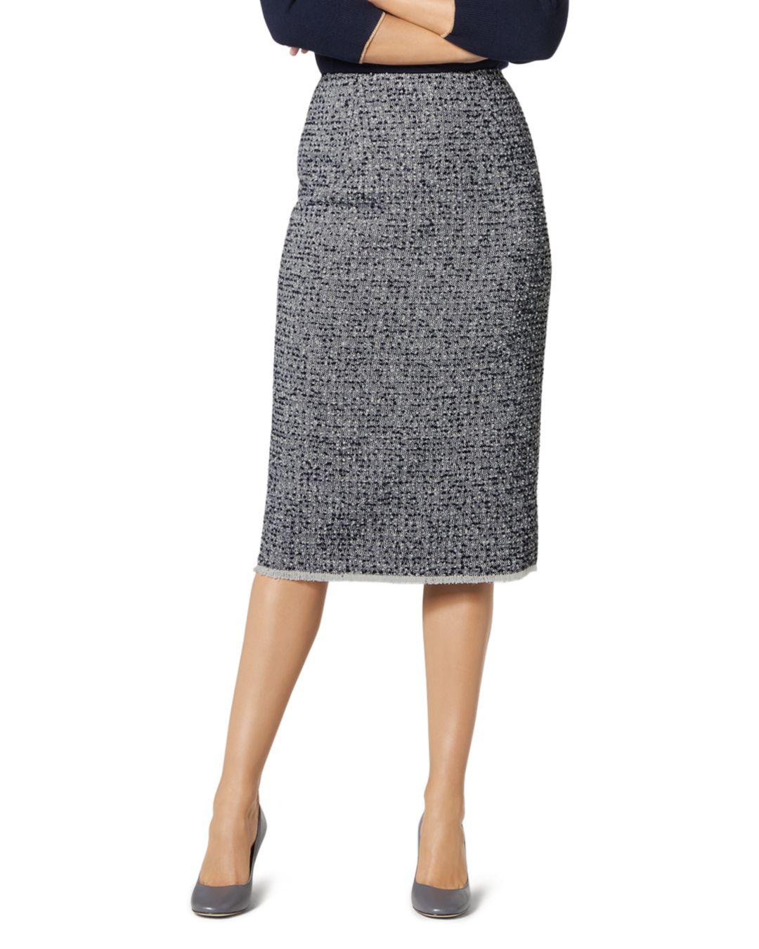 L.K.Bennett Char Tweed Pencil Skirt in Blue - Lyst