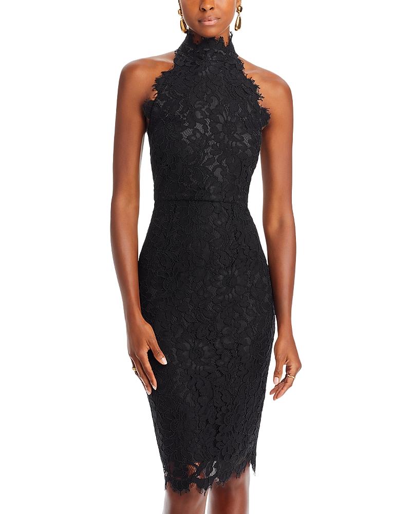 Eliza J Halter Mock Neck Lace Dress in Black | Lyst Eliza J Halter Mock Neck Lace Dress in Black | Lyst
