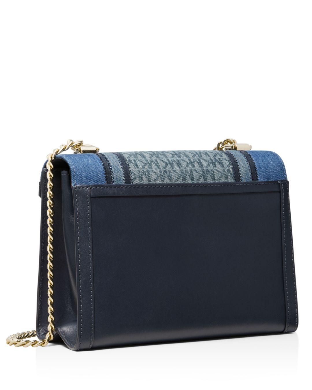 whitney large metallic logo jacquard convertible shoulder bag