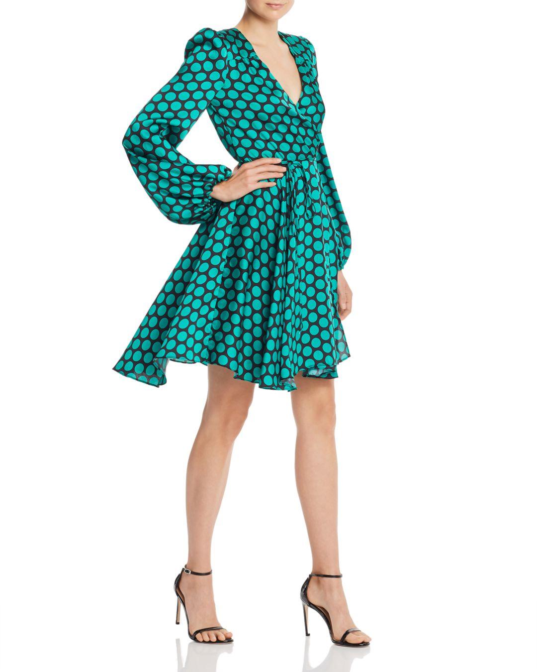 Synthetic Dot Print Siena Wrap Dress ...