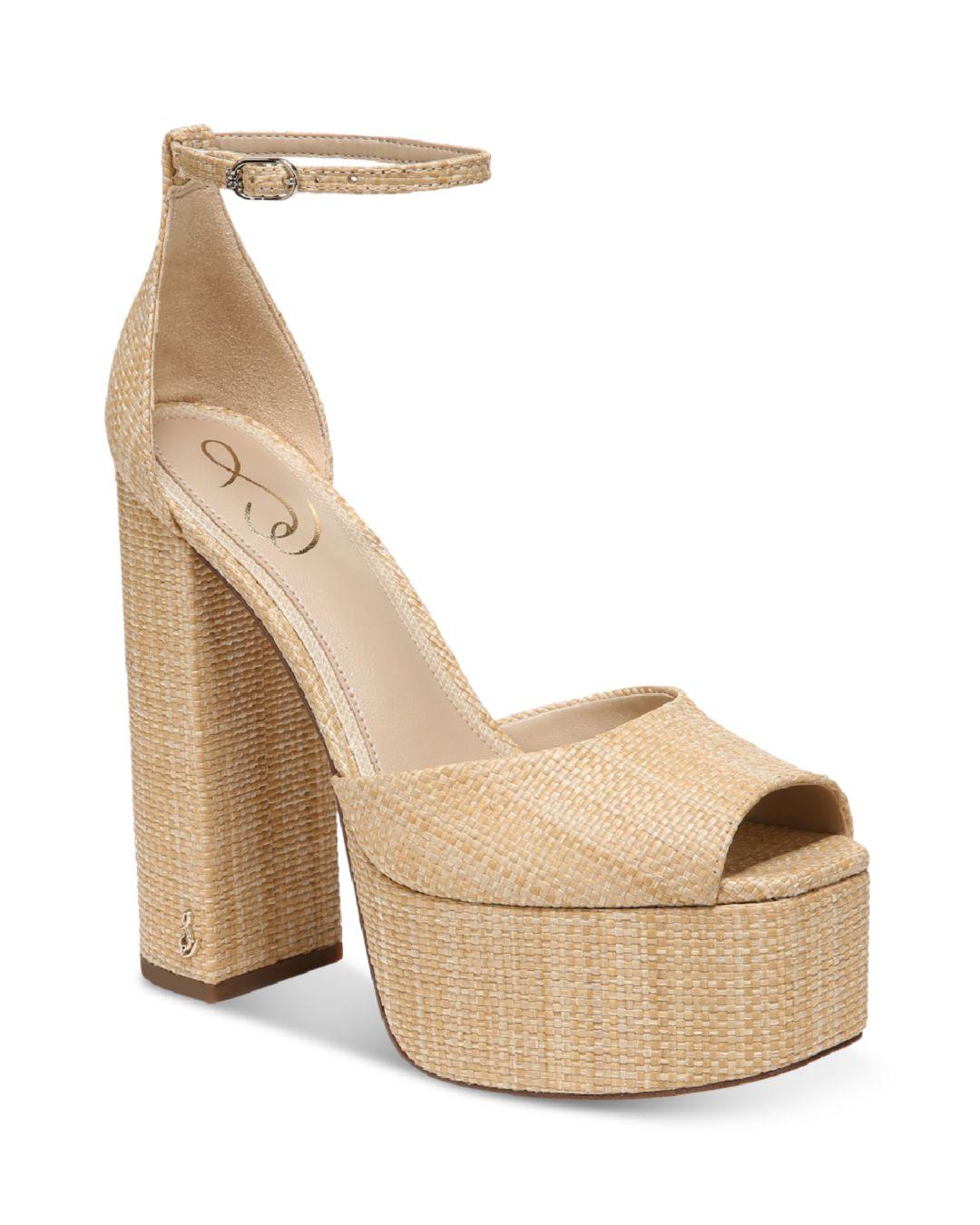 Sam Edelman Kori Snip Toe High Heel Platform Sandals in Natural | Lyst