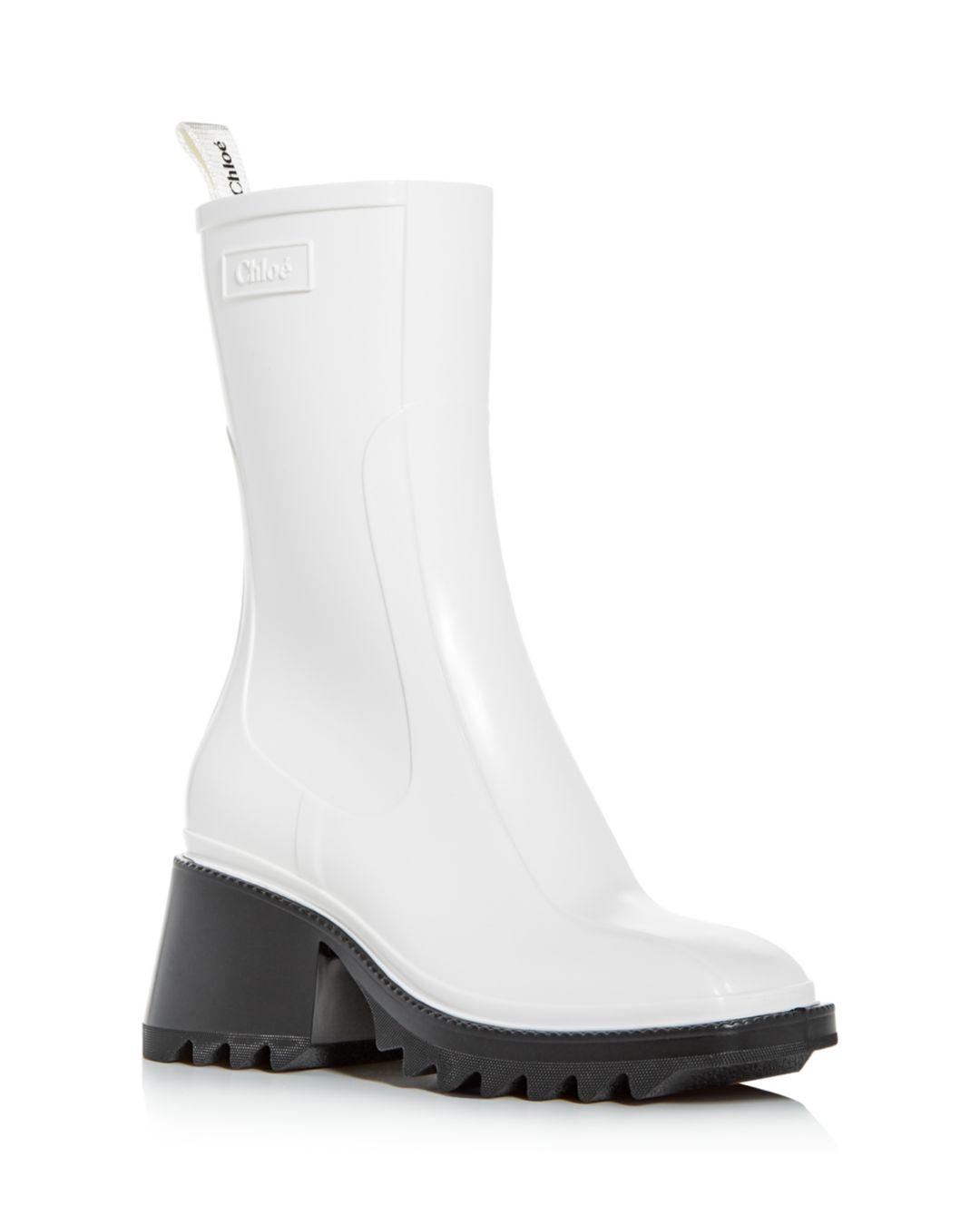 Chloé Rubber Rain Boots Betty 50 in White - Save 50% - Lyst