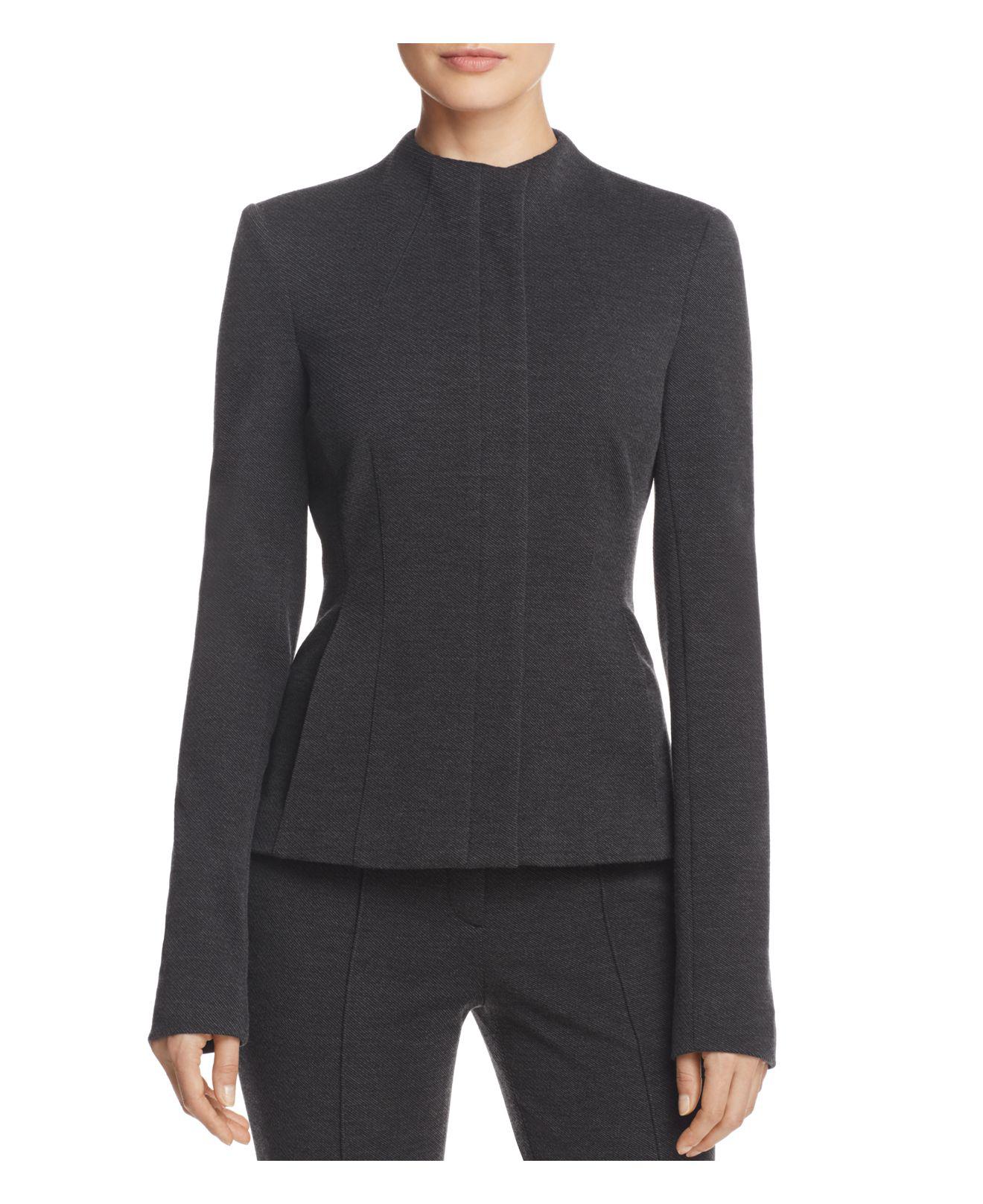 Theory Sculpted Knit Twill Jacket in Dark Charcoal (Gray) Lyst