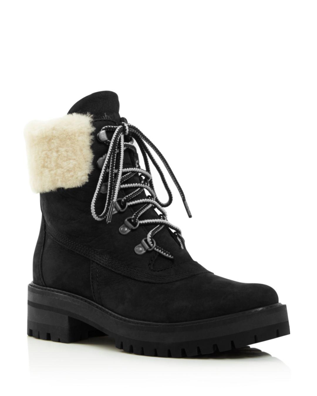women's courmayeur valley round toe suede & shearling boots