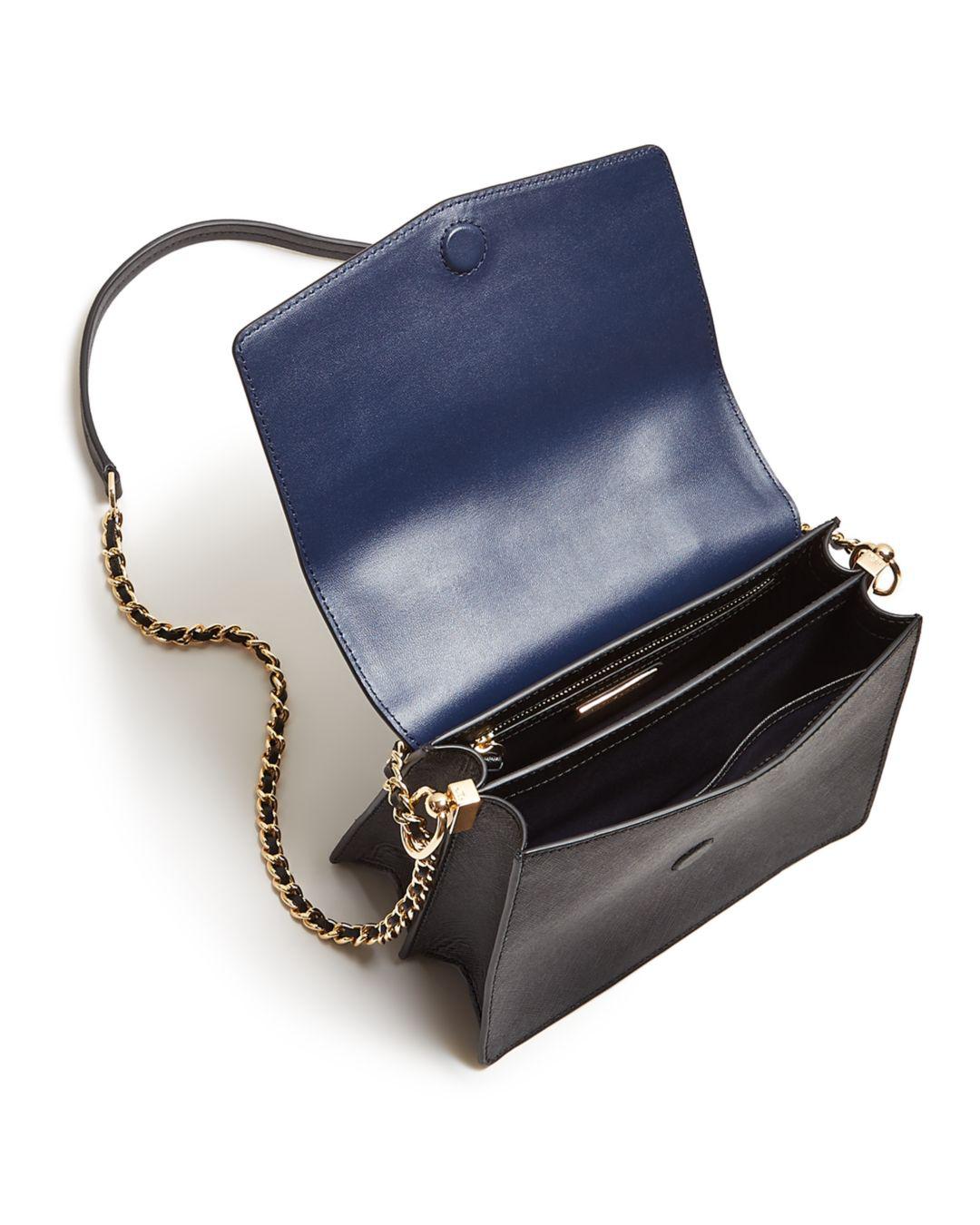 Tory Burch Robinson Convertible Leather Shoulder Bag in Black/Gold (Black) - Lyst