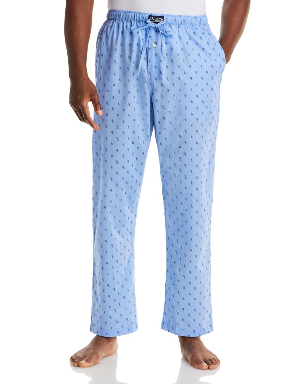 Polo Ralph Lauren Cotton Monogram Print Pajama Pants in Light Blue ...
