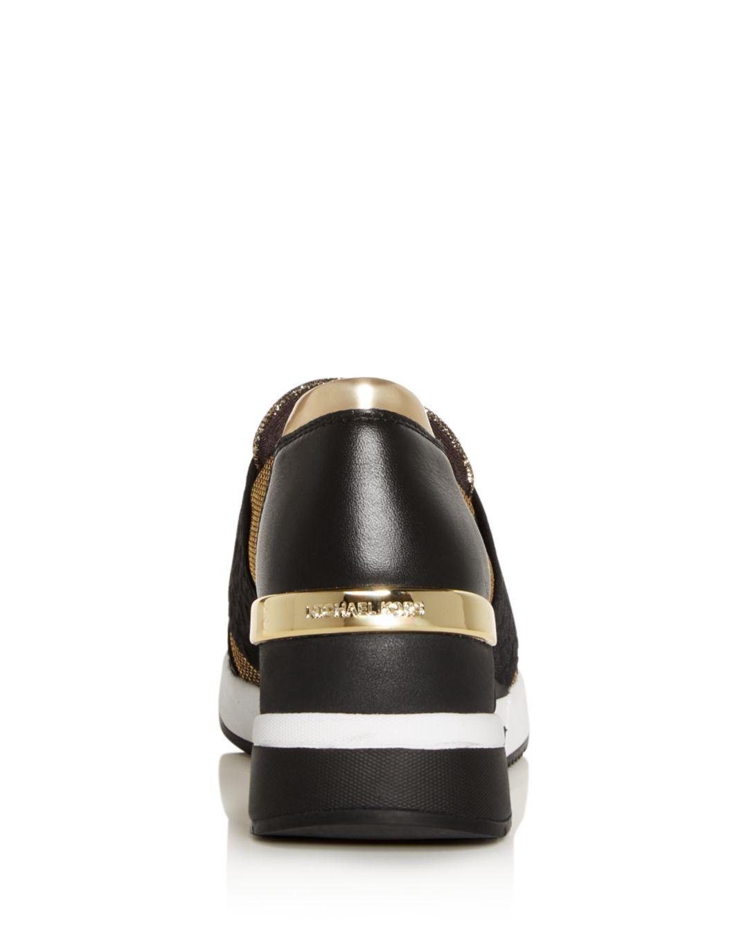michael kors slip on wedge sneakers
