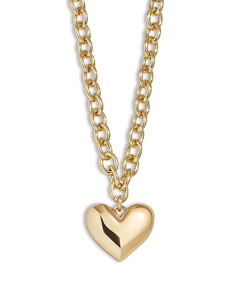 BaubleBar Millie Bubble Heart Pendant Necklace, 21-24 in Metallic