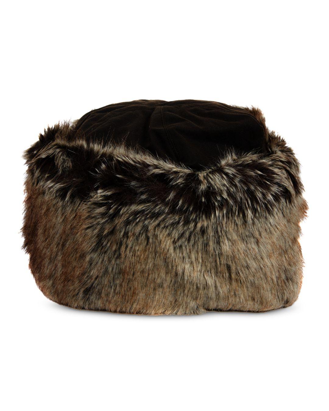 Barbour Ambush Hat With Faux Fur Cuff in Olive (Brown) | Lyst