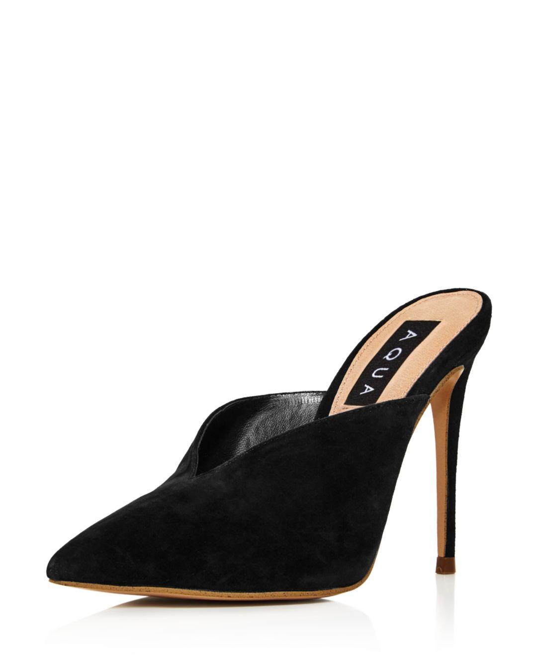 pointed toe high heel mules