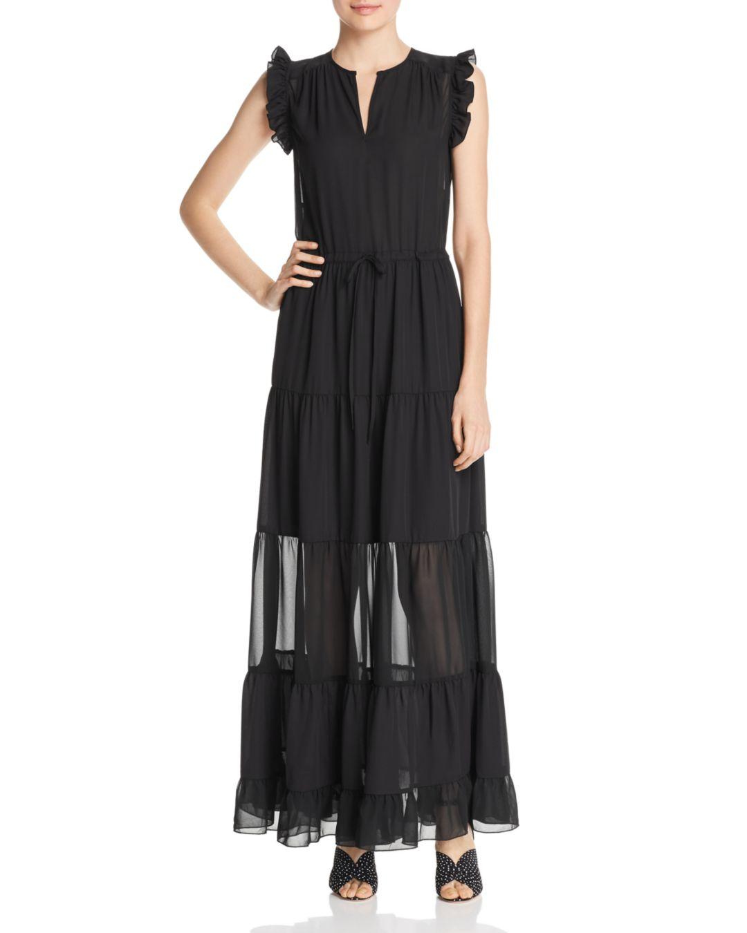 Scotch Soda Tiered Maxi Dress In 08 Black Black Lyst