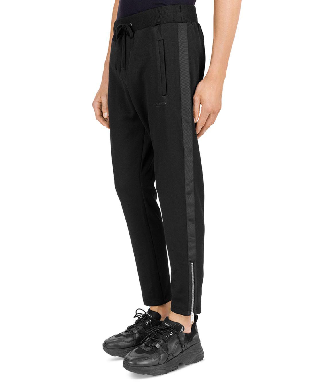 The Kooples Technical Fleece Slim Fit Sweatpants in Black for Men - Lyst