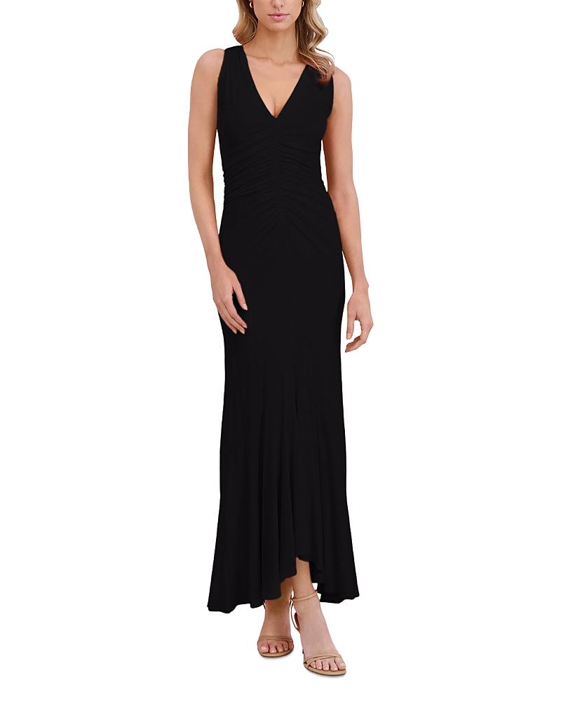 TED BAKERブラックドレス Ted Baker Pleated Waist Sleeveless Linen Blend Maxi Dress in