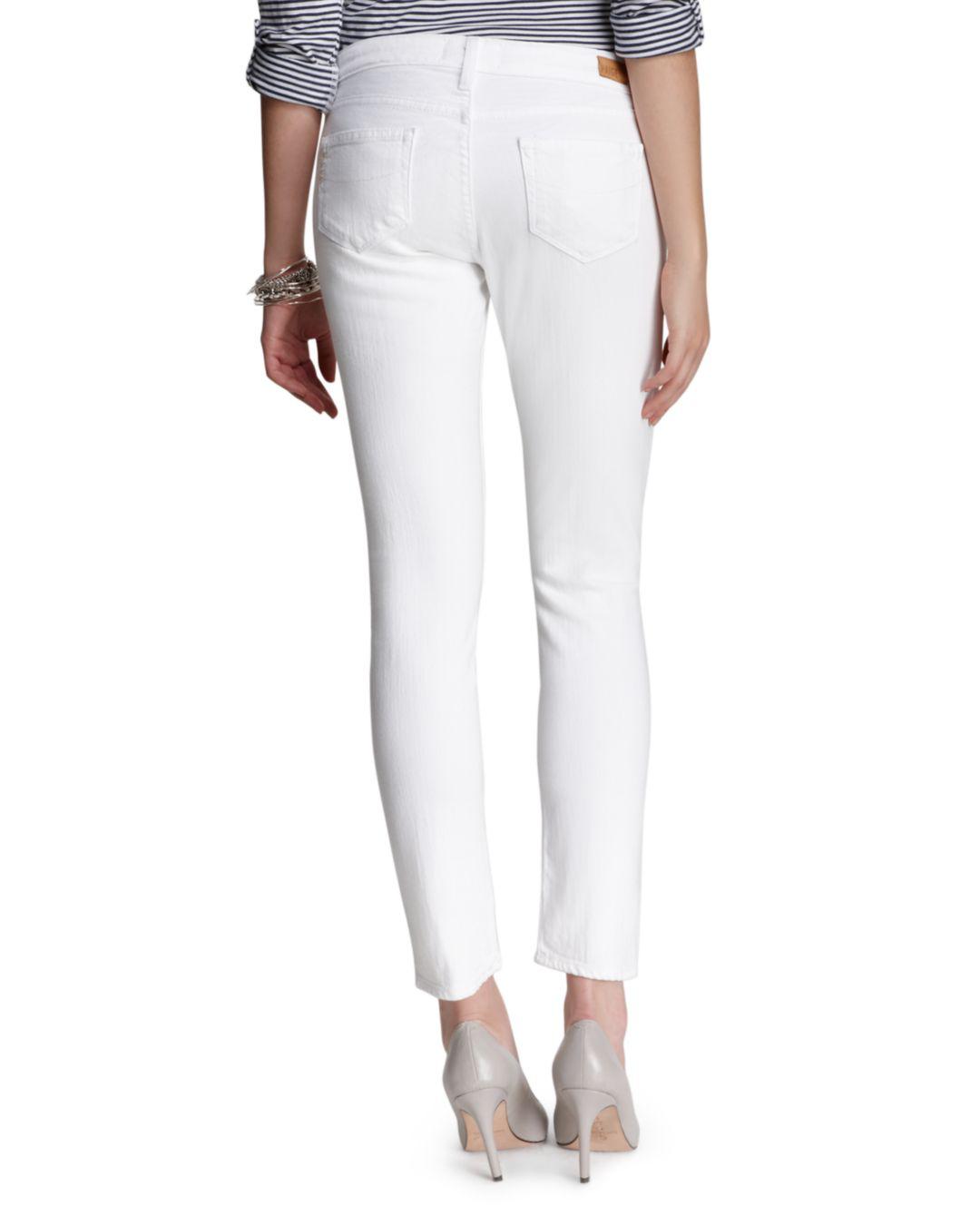 PAIGE Denim Jeans - Skyline Ankle Peg In Optic White - Lyst