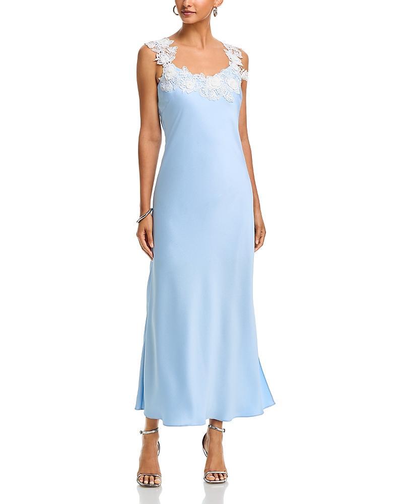 light blue maternity bridesmaid dress Metallic Blue Baby Shower Gown with drape Neckline, Pregnant Guest Outfit XL / LightBlue