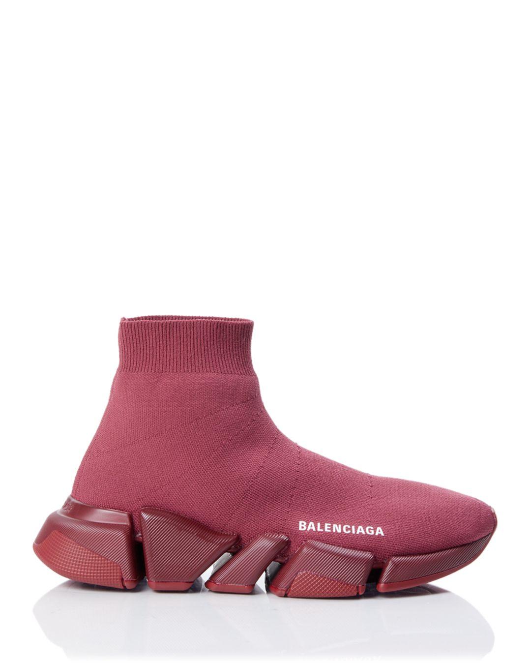 Balenciaga Women's Speed 2.0 Sock Sneakers in Dark Burgundy (Purple) - Lyst