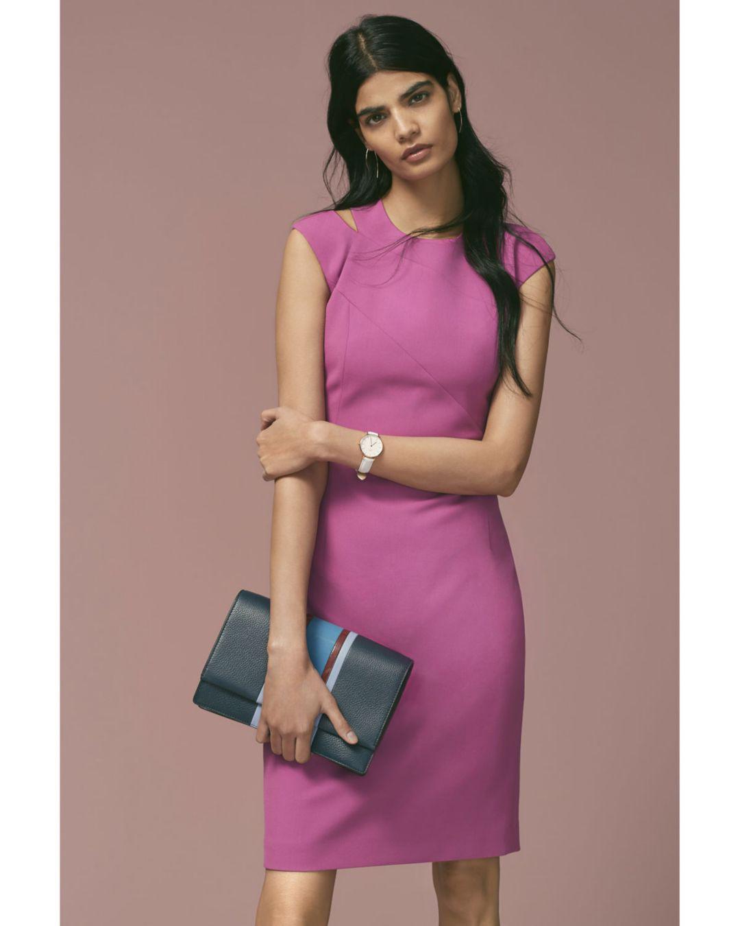 Boss By Hugo Danouk Shoulder Cutout Sheath Dress In Pink Lyst 