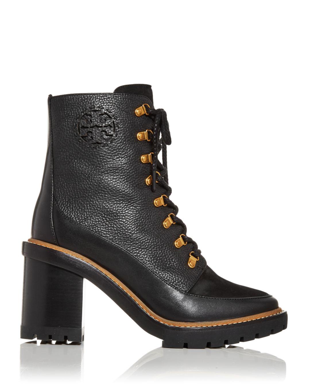 Tory Burch Miller Leather Lug Sole Bootie in Brown (Black) - Save 38% - Lyst