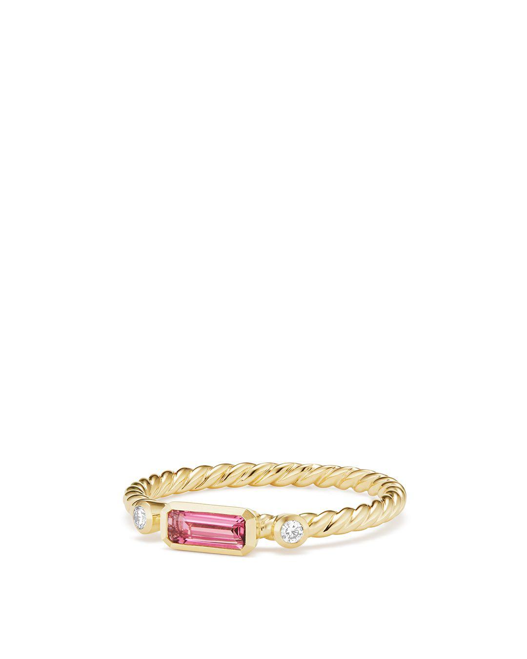 David Yurman Novella Ring In Pink Tourmaline With Diamonds Lyst