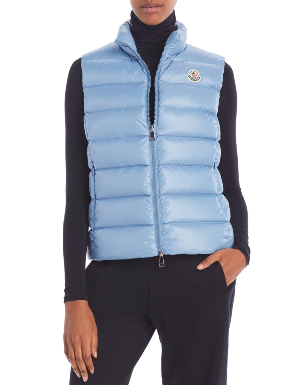 Moncler Ghany Quilted Shell Down Gilet in Sky Blue (Blue) | Lyst