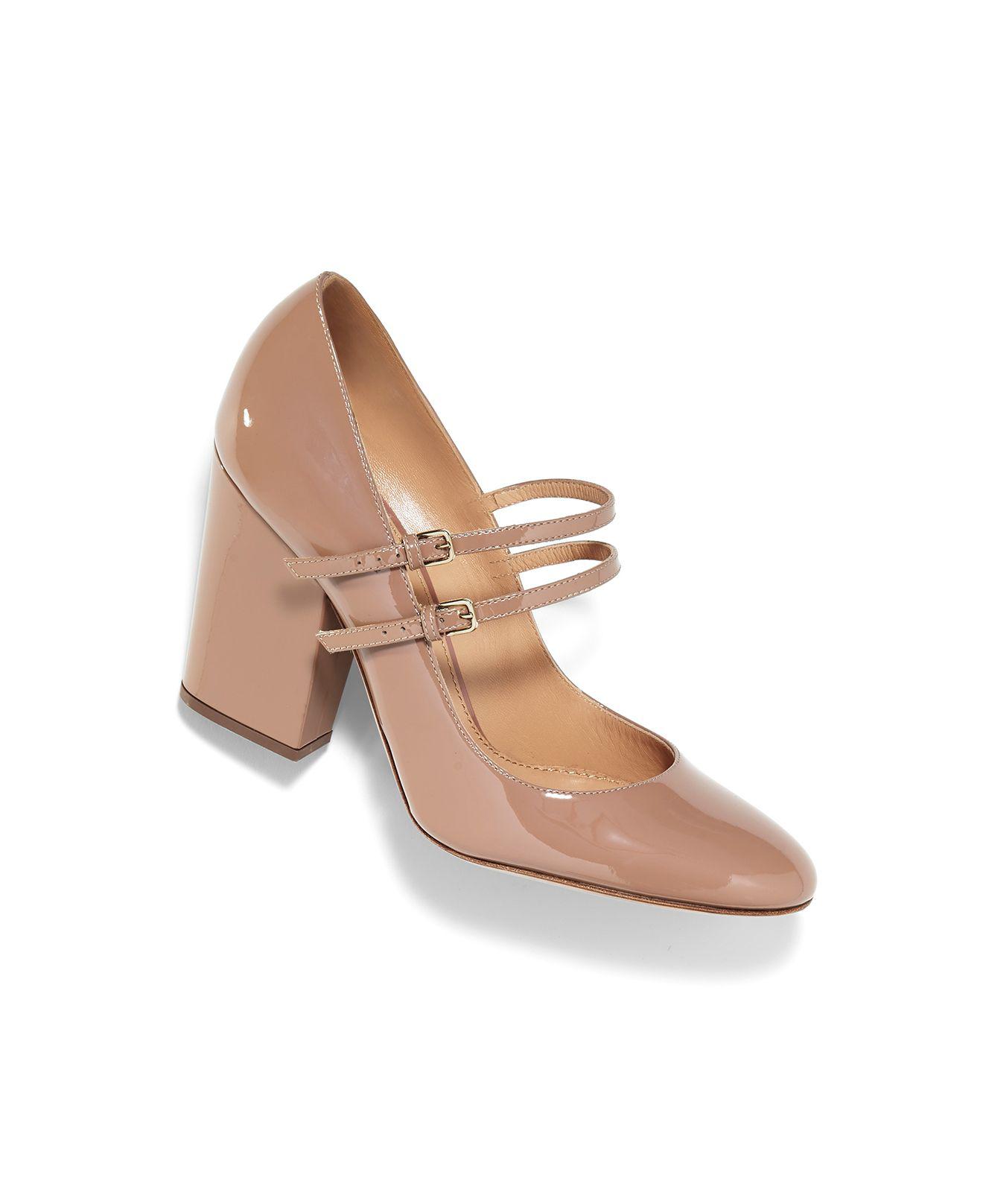 Sergio Rossi Leather Betty Mary Jane Block Heel Pumps in Pink - Lyst