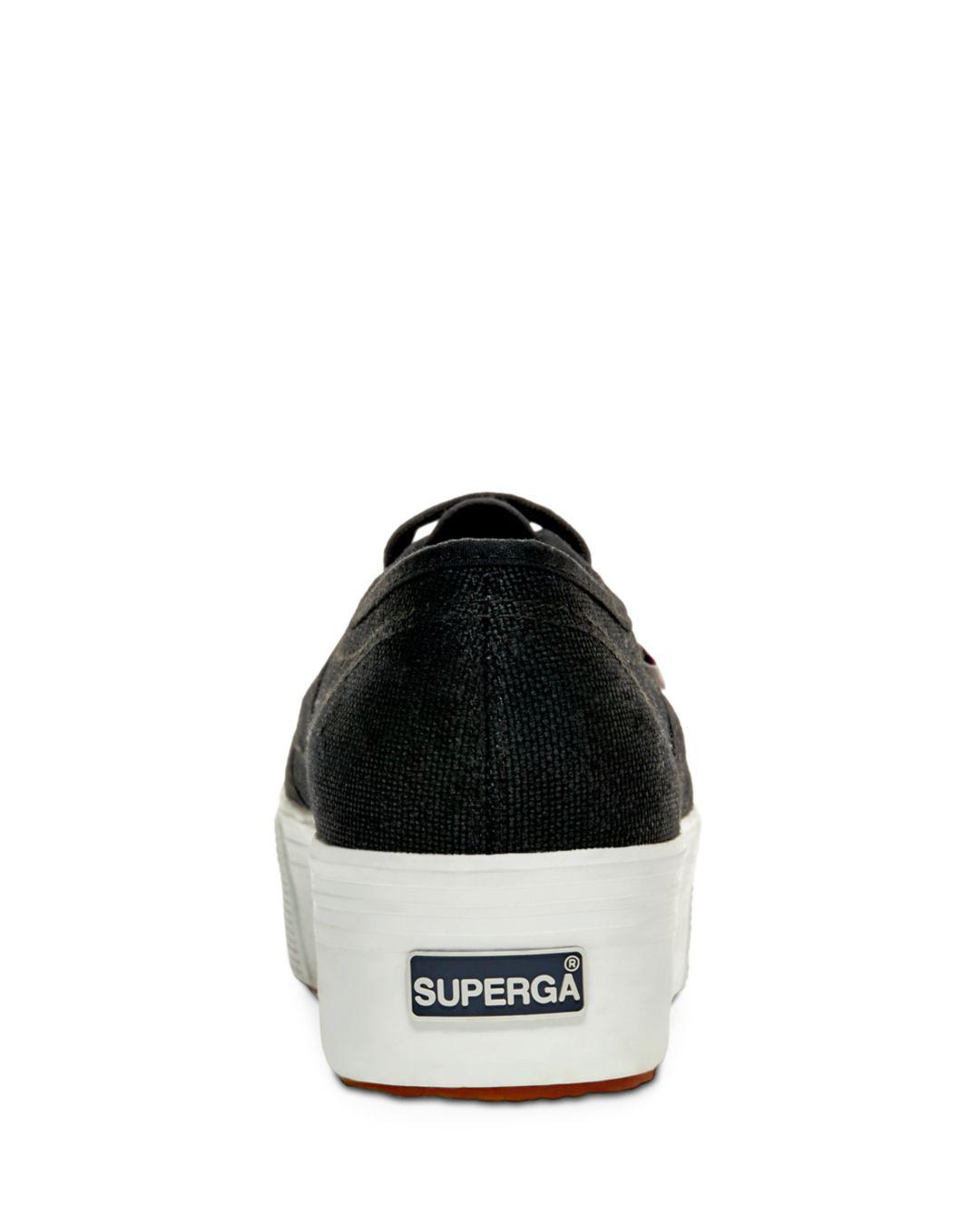 superga platform sneaker black