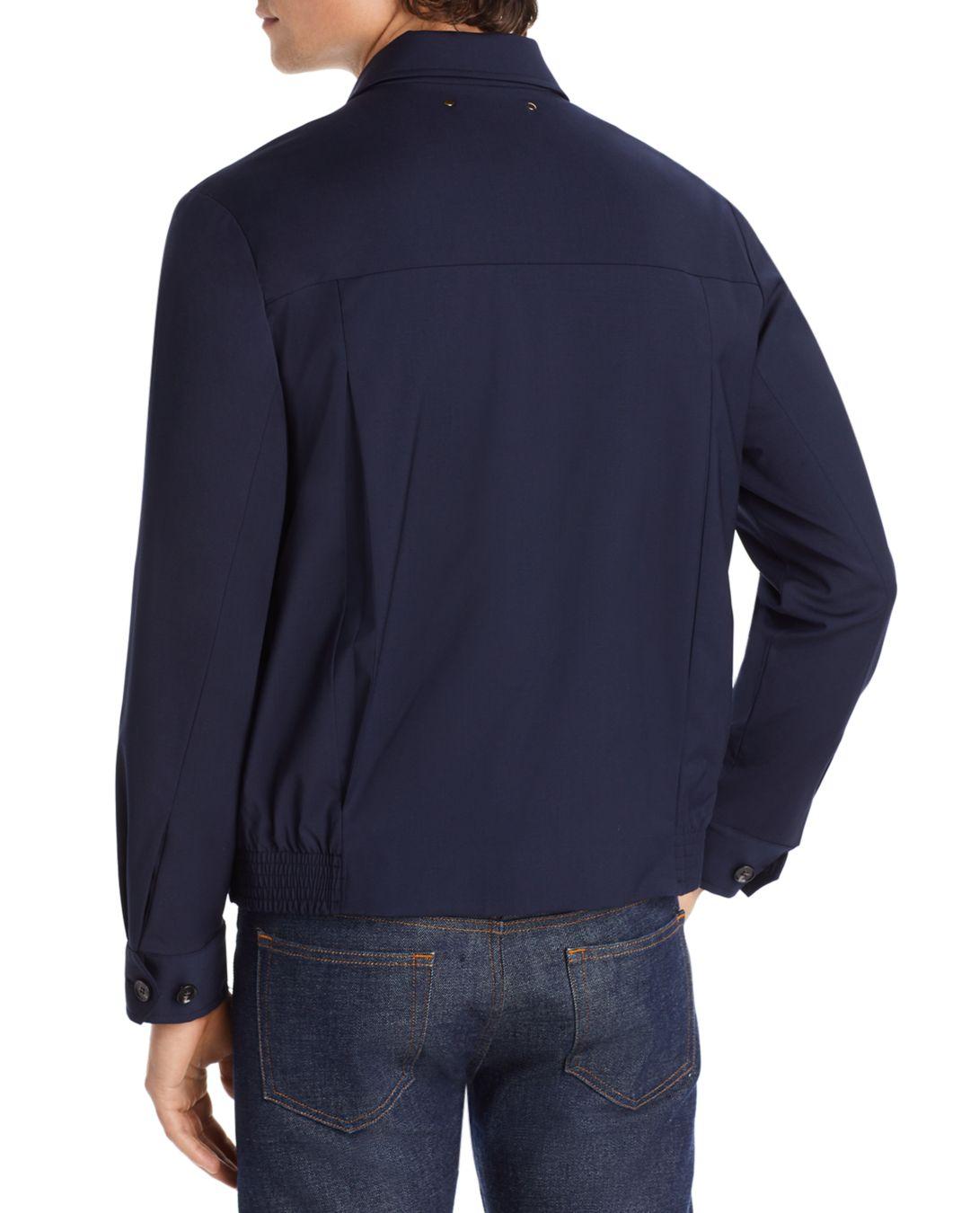 Paul Smith Wool Blend Blouson Jacket in Navy (Blue) for Men | Lyst