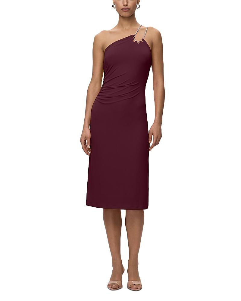 slim fit dress slacks Josephine One-Shoulder Ruched Mini Dress - Nude 6