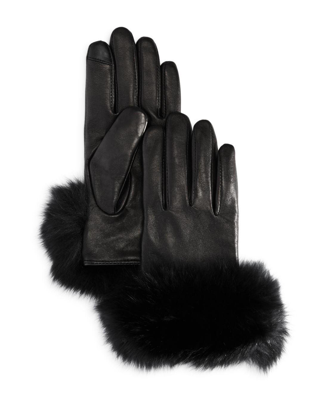 black gloves fur trim