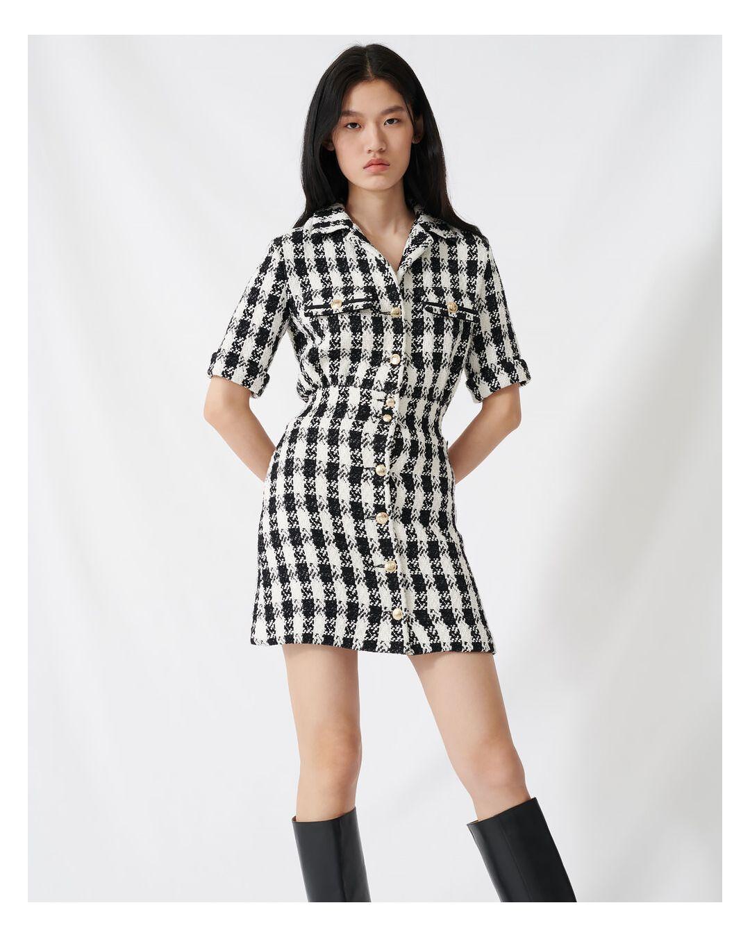 maje tweed shirt dress