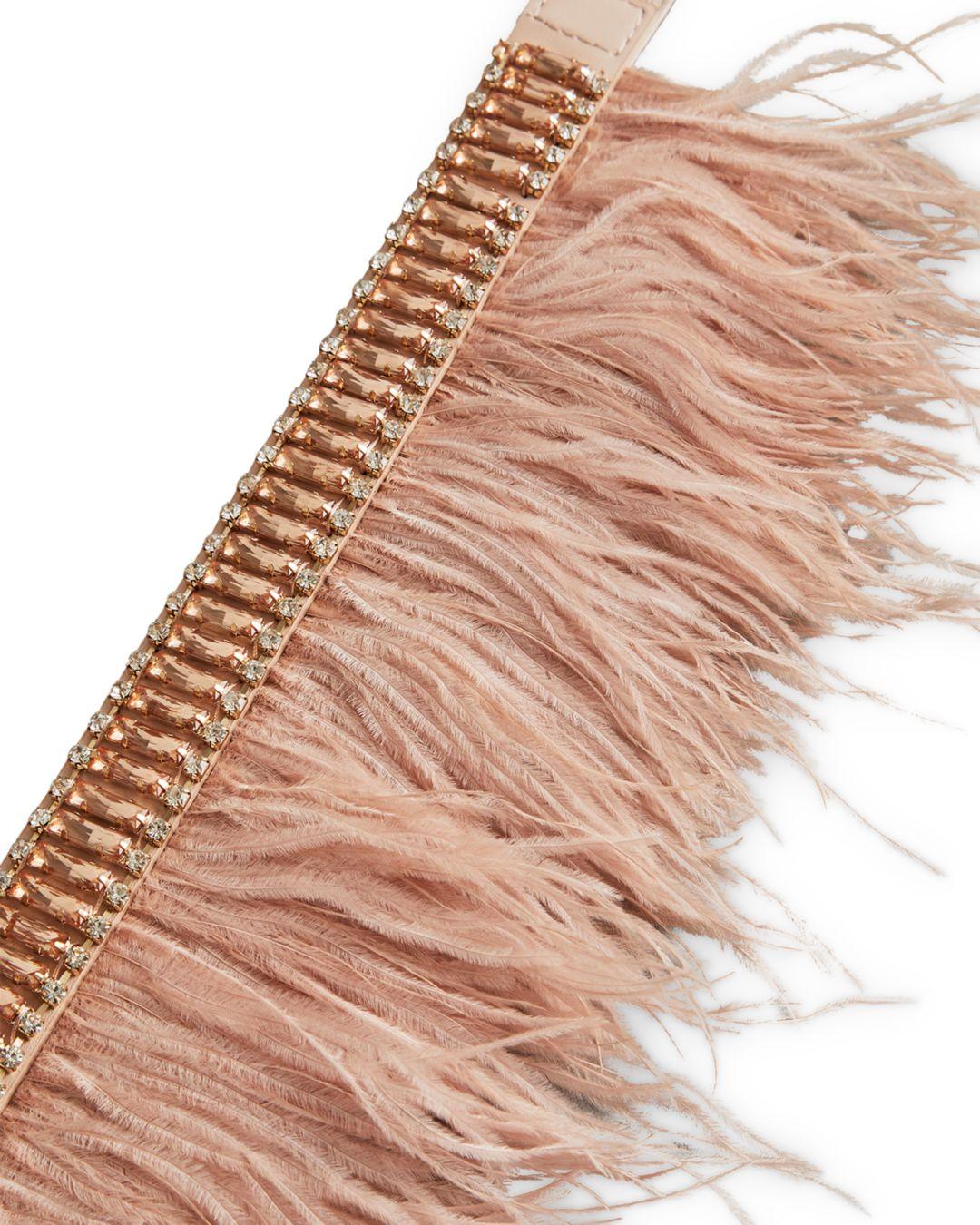 Bcbg ostrich feather belt Outlet