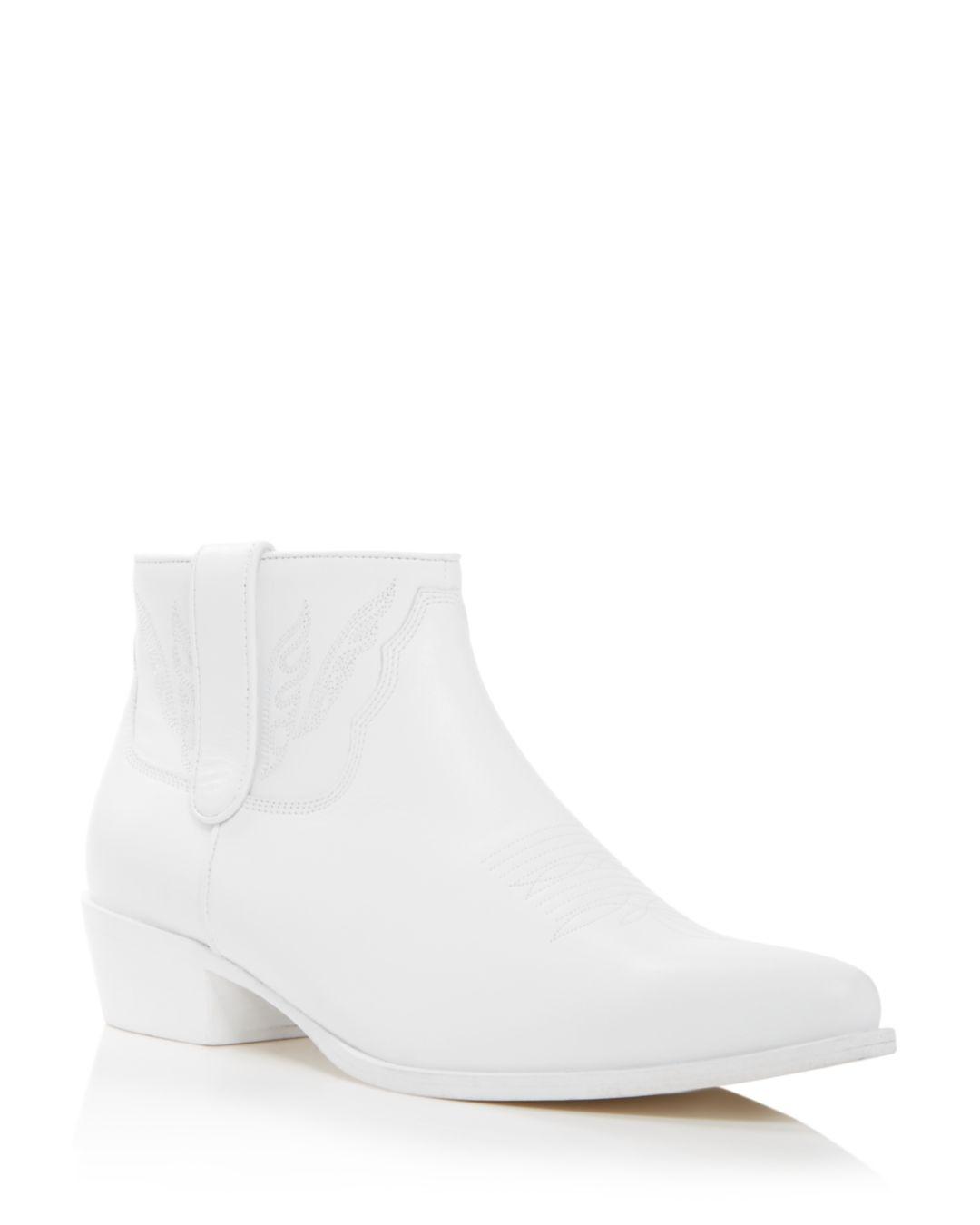 white distressed booties