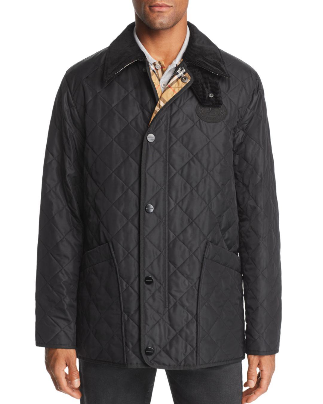 Burberry Corduroy Cotswold Quilted Barn Jacket In Black For Men Lyst