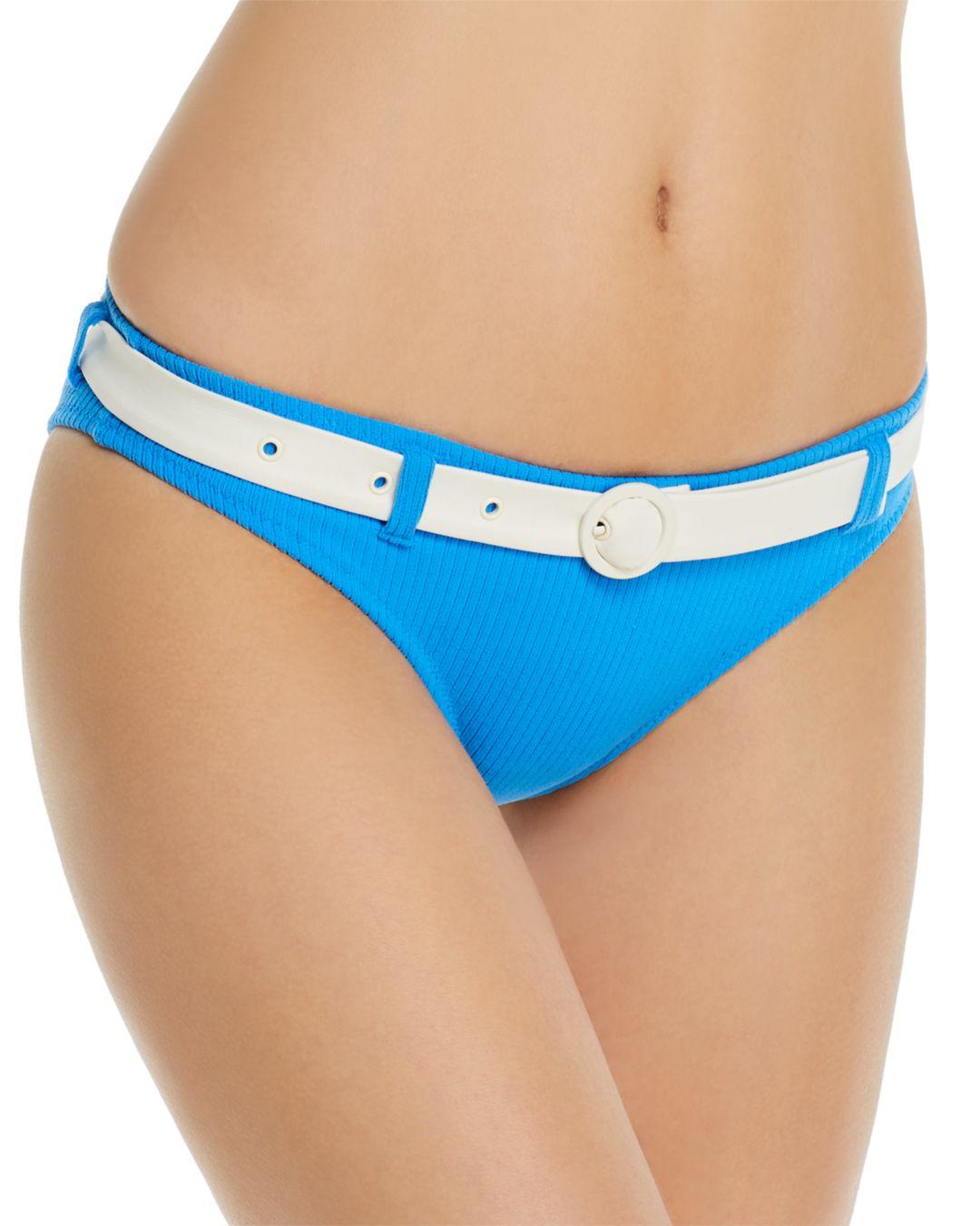 Tub overhandigen Activeren Solid & Striped The Rachel Belt Bikini Bottom in Blue | Lyst