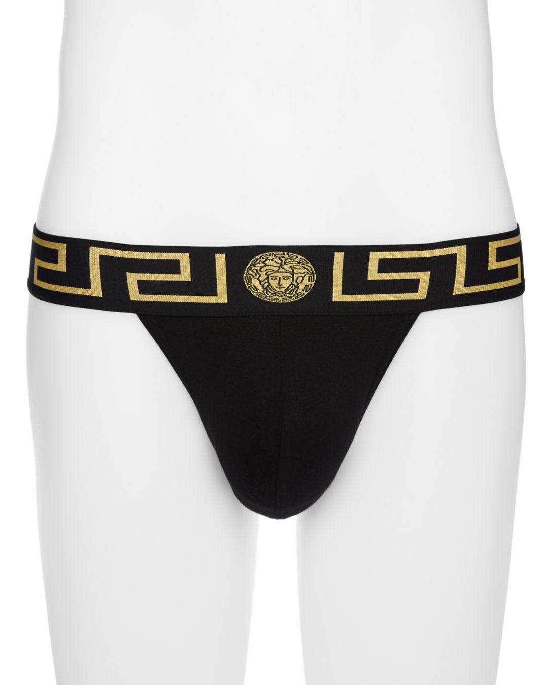 Versace Logo Jock Strap in Black/Gold (Black) for Men Lyst