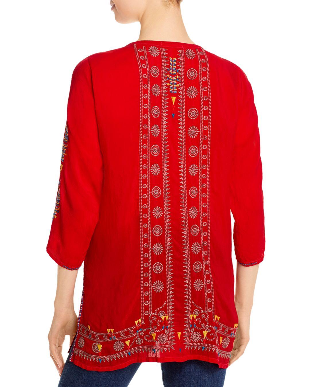 Johnny Was Zillia Tunic in Red | Lyst