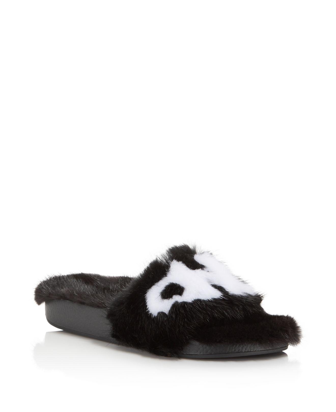 ferragamo fur slippers