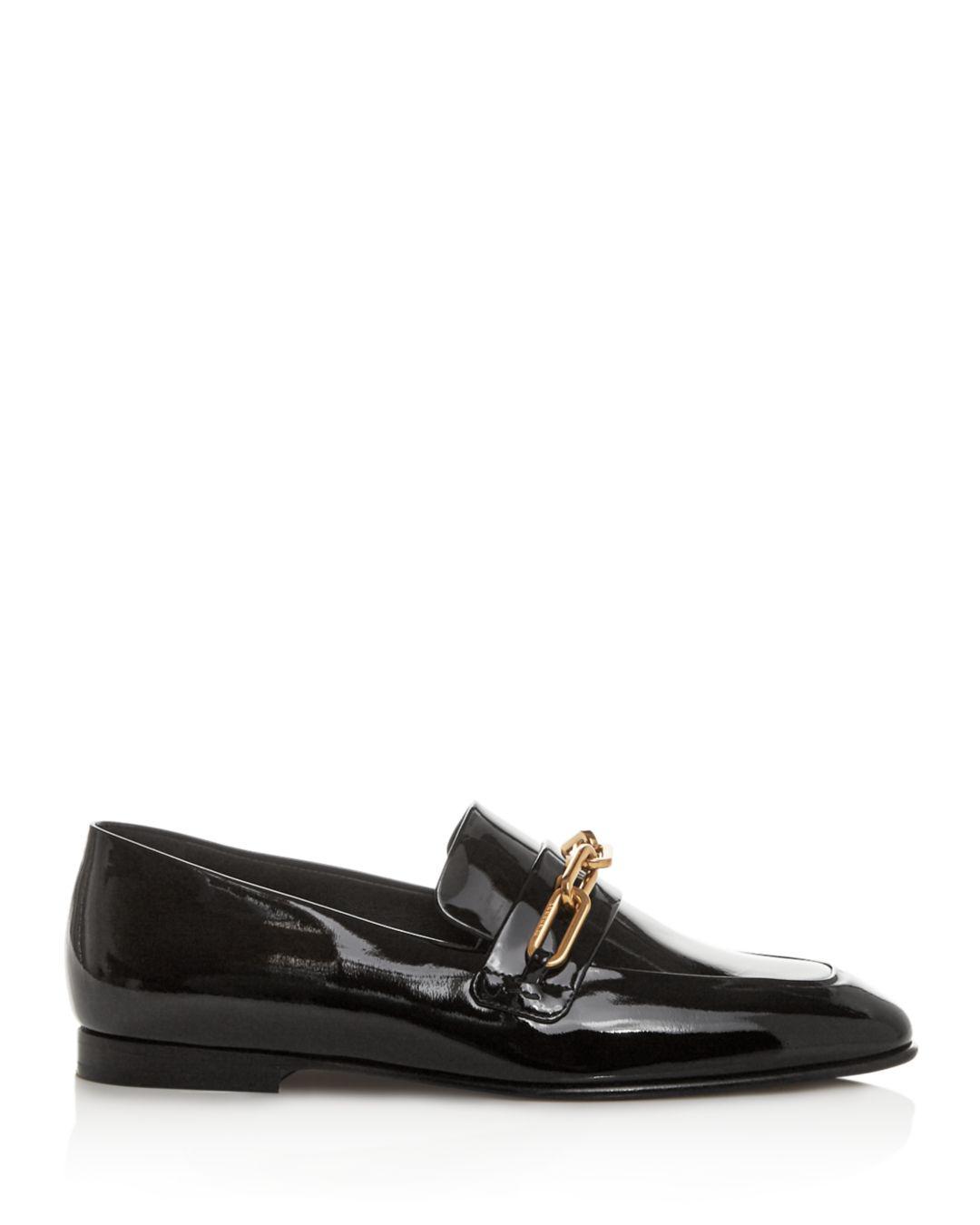 Burberry Women's Chillcot Patent Leather Apron Toe Loafers in Black - Lyst