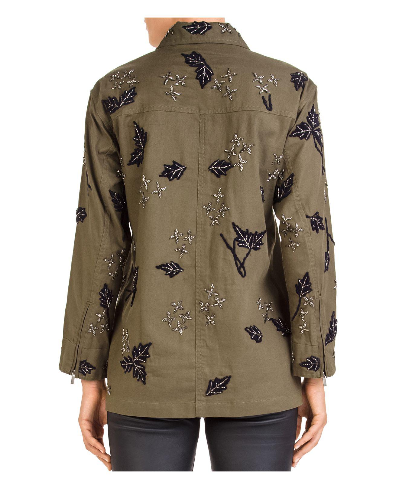 khaki embroidered jacket