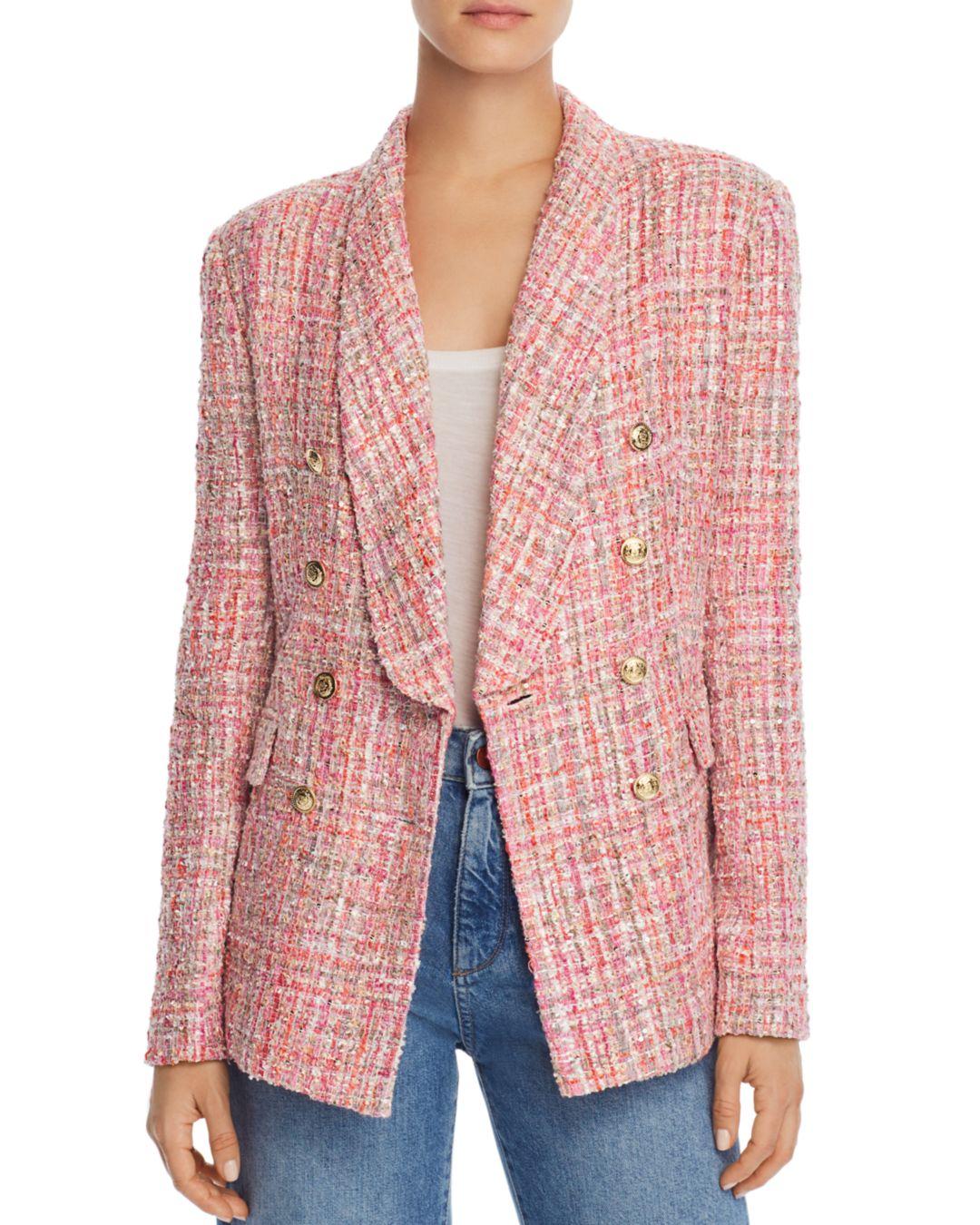 pink tweed blazer